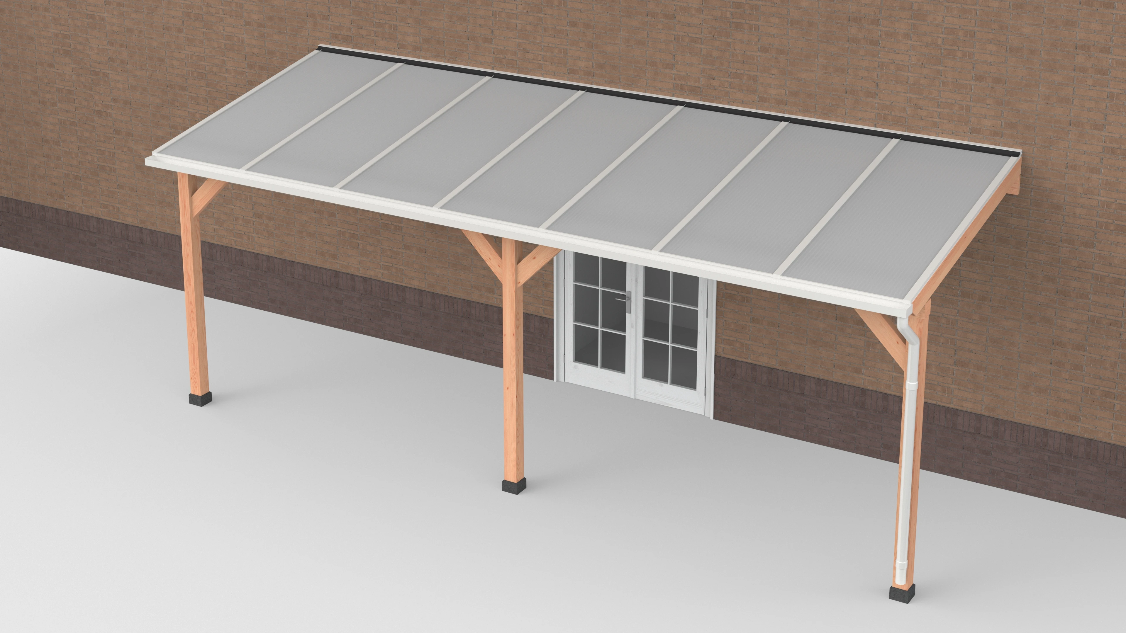 Douglas Terrasoverkapping Wit Polycarbonaat Opaal Geschaafd - 700 x 250 cm - Afbeelding 1